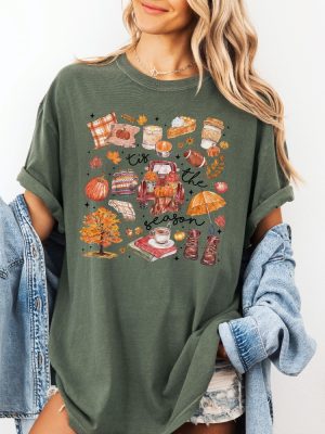 Tis The Season Shirt Fall Football Shirt Pumpkin Season Fall Harvest Shirt Autumn Doodle Shirt revetee 3