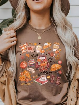 Tis The Season Shirt Fall Football Shirt Pumpkin Season Fall Harvest Shirt Autumn Doodle Shirt revetee 5