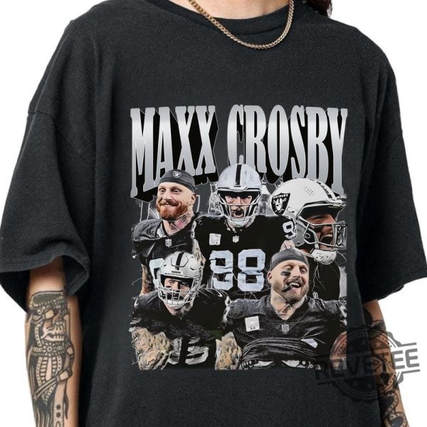 Maxx Crosby Shirt Football American Graphic Vintage Football 90S Bootleg Inspired Gift Fan Unisex Shirt revetee 2