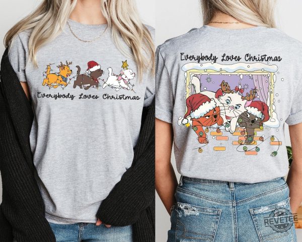 Everybody Loves Christmas Sweatshirt Marie Toulouse Berlioz Christmas Tree Kitten Tee Christmas Squad Shirt revetee 2