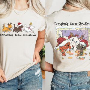 Everybody Loves Christmas Sweatshirt Marie Toulouse Berlioz Christmas Tree Kitten Tee Christmas Squad Shirt revetee 3