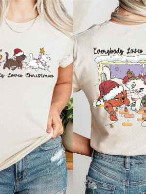 Everybody Loves Christmas Sweatshirt Marie Toulouse Berlioz Christmas Tree Kitten Tee Christmas Squad Shirt revetee 3