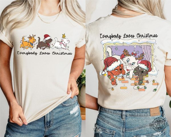 Everybody Loves Christmas Sweatshirt Marie Toulouse Berlioz Christmas Tree Kitten Tee Christmas Squad Shirt revetee 3