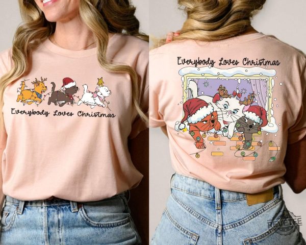 Everybody Loves Christmas Sweatshirt Marie Toulouse Berlioz Christmas Tree Kitten Tee Christmas Squad Shirt revetee 5