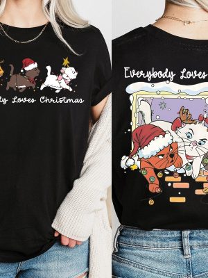 Everybody Loves Christmas Sweatshirt Marie Toulouse Berlioz Christmas Tree Kitten Tee Christmas Squad Shirt revetee 6