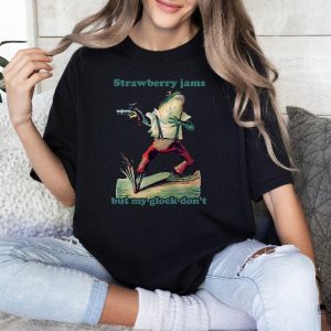 Frog Shirt Strawberry Jams But My Glock Dont Shirt Funny Frog Shirt Meme Shirt Cowboy Frog Shirt revetee 2