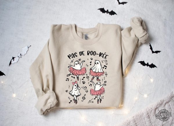 Pas De Boo Ree Halloween Ghost Sweatshirt Ballerina Ghost Shirt revetee 1