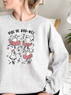 Pas De Boo Ree Halloween Ghost Sweatshirt Ballerina Ghost Shirt revetee 3