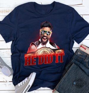 he did it wwe raw shirt jey uso yeet wins intercontinental championship 2024 tee wrestling gift laughinks 1