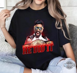 he did it wwe raw shirt jey uso yeet wins intercontinental championship 2024 tee wrestling gift laughinks 3