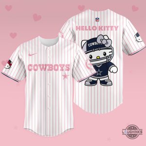 striped sanrio hello kitty x dallas cowboys baseball jersey shirt nike nfl football gift laughinks 1