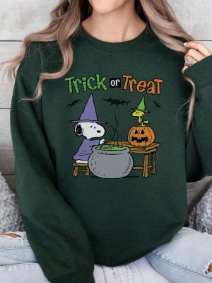 Vintage Halloween Sweatshirt Cute Trick Or Treat Sweater Snoopy Halloween Shirt revetee 6