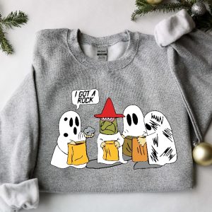 I Got A Rock Sweatshirt Trick Or Treat Sweatshirt Ghost Halloween Sweatshirt Snoopy Halloween Shirt revetee 5