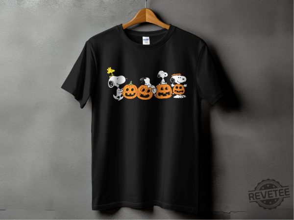 Halloween Snoopy T Shirt Peanuts Comic Strip Shirt Cute Pumpkins Tee Snoopy Halloween Shirt revetee 1