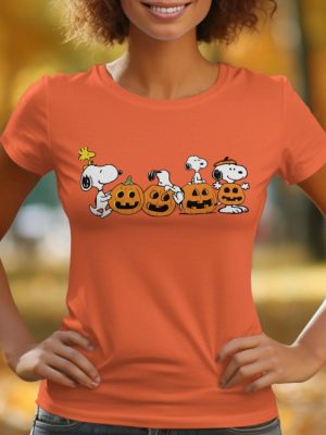 Halloween Snoopy T Shirt Peanuts Comic Strip Shirt Cute Pumpkins Tee Snoopy Halloween Shirt revetee 4