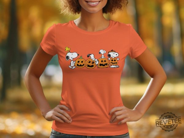 Halloween Snoopy T Shirt Peanuts Comic Strip Shirt Cute Pumpkins Tee Snoopy Halloween Shirt revetee 4