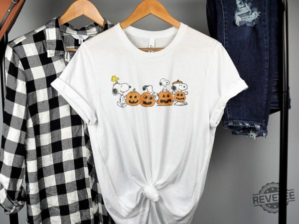 Halloween Snoopy T Shirt Peanuts Comic Strip Shirt Cute Pumpkins Tee Snoopy Halloween Shirt revetee 5