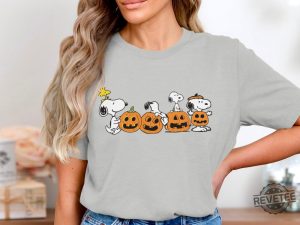 Halloween Snoopy T Shirt Peanuts Comic Strip Shirt Cute Pumpkins Tee Snoopy Halloween Shirt revetee 6