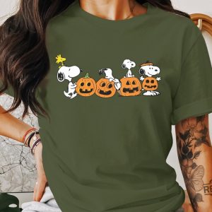 Halloween Snoopy T Shirt Peanuts Comic Strip Shirt Cute Pumpkins Tee Snoopy Halloween Shirt revetee 8