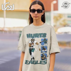 Philadelphia Eagles Shirt Vintage Comic Style Jalen Hurts Eagles Tshirt Retro Nfl Fan Apparel 90S Vintage Hoodie Football Gifts giftyzy 2