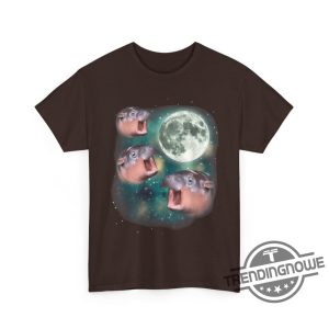 Three Moon Deng Moon Shirt Moo Deng T Shirt Baby Hippo Meme Funny Cute Hippopotamus Animal T Shirt trendingnowe 4