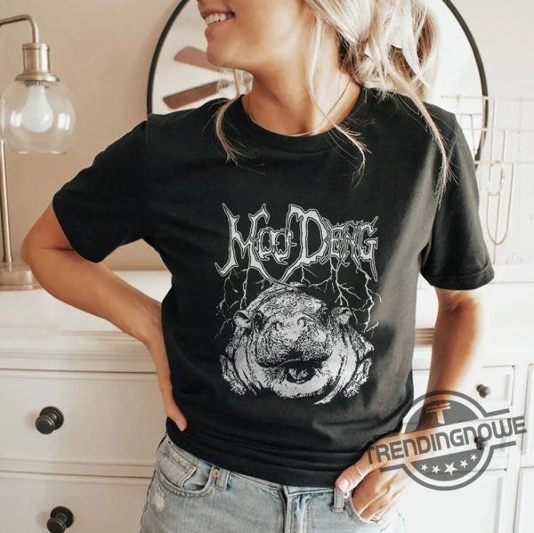 Moo Deng Metal Shirt Moo Deng T Shirt Hippo Cute Moo Deng Funny Tshirt Halloween Gift For Moo Deng Fan Club trendingnowe 1