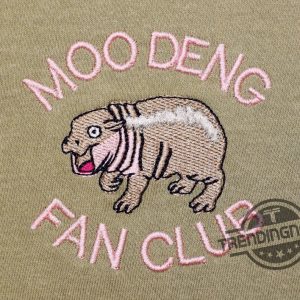 Moo Deng Fan Club Embroidered Shirt Moo Deng T Shirt Hippo Cute Moo Deng Funny Tshirt Halloween Gift For Moo Deng Fan Club trendingnowe 2