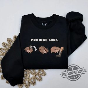 Moo Deng Fan Club Embroidered Sweatshirt Moo Deng T Shirt Hippo Cute Moo Deng Funny Tshirt Halloween Gift For Moo Deng Fan Club trendingnowe 3