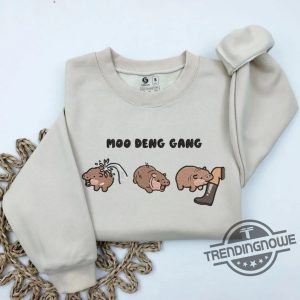 Moo Deng Fan Club Embroidered Sweatshirt Moo Deng T Shirt Hippo Cute Moo Deng Funny Tshirt Halloween Gift For Moo Deng Fan Club trendingnowe 4