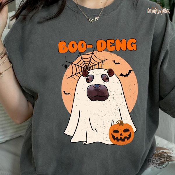 Moo Deng Halloween Shirt Cute Baby Hippo Moo Deng Bouncy Pig In Thai Hippopotamus Tee revetee 4