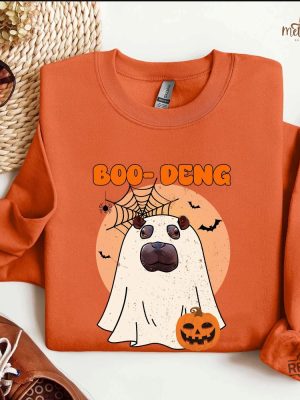 Moo Deng Halloween Shirt Cute Baby Hippo Moo Deng Bouncy Pig In Thai Hippopotamus Tee revetee 5