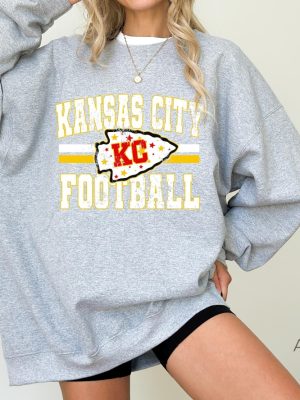 Vintage Kansas City Football Sweatshirt Trendy Kansas City Fan Shirts Kc Chiefs Shirt Chiefs Sweatshirt Chiefs T Shirt revetee 11