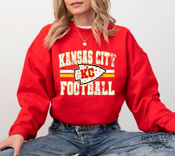 Vintage Kansas City Football Sweatshirt Trendy Kansas City Fan Shirts Kc Chiefs Shirt Chiefs Sweatshirt Chiefs T Shirt revetee 3