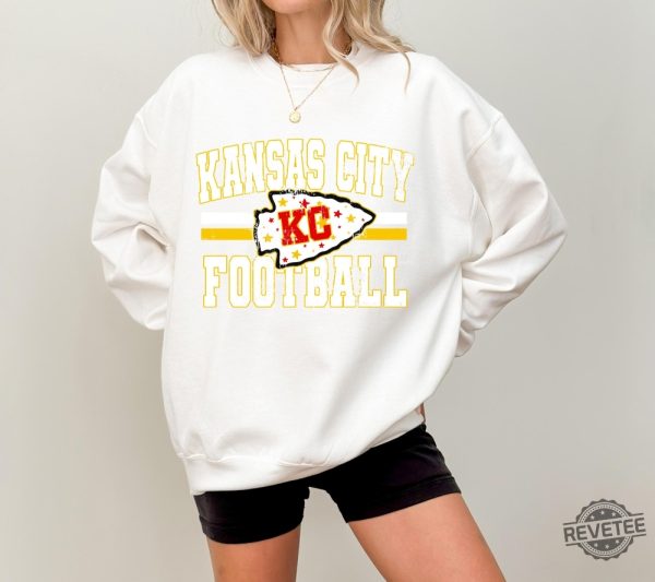 Vintage Kansas City Football Sweatshirt Trendy Kansas City Fan Shirts Kc Chiefs Shirt Chiefs Sweatshirt Chiefs T Shirt revetee 5