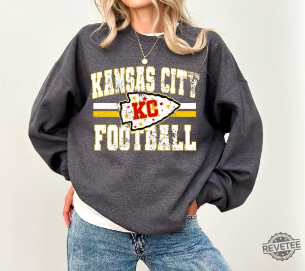 Vintage Kansas City Football Sweatshirt Trendy Kansas City Fan Shirts Kc Chiefs Shirt Chiefs Sweatshirt Chiefs T Shirt revetee 7