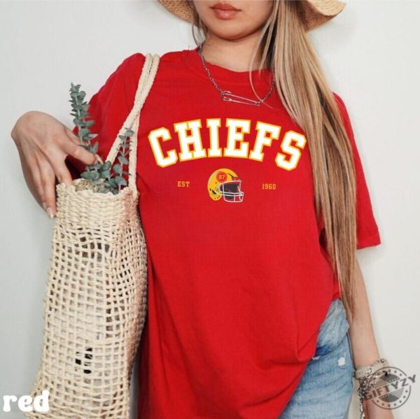 Kansas City Chiefs Shirt Vintage Kansas City Football Shirt Plus Size Shirt Travis Kelce Shirt Kc Chiefs Shirt giftyzy 2