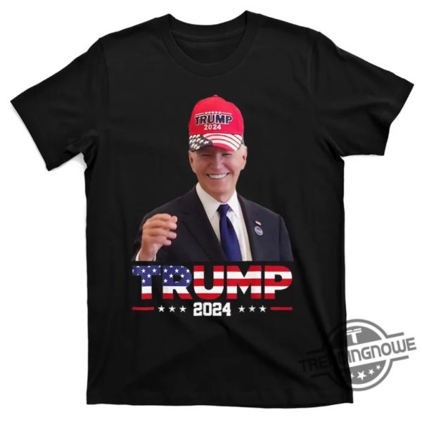 Biden Wearing A Trump Hat Shirt Joe Biden Wearing A Trump Hat Gift Shirt trendingnowe 1