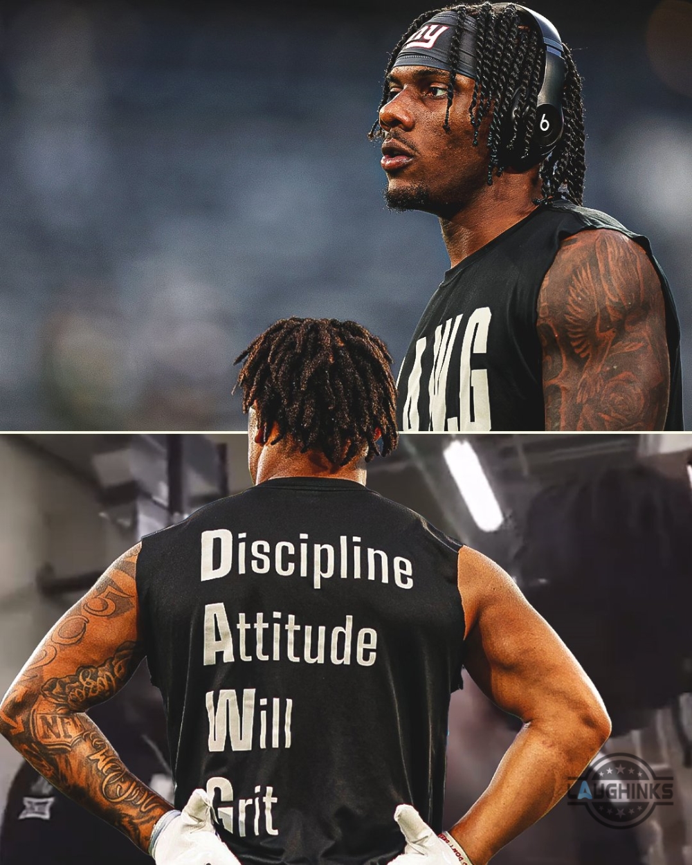 malik nabers pregame shirt sweatshirt hoodie dawg discipline attitude will grit ny football tee laughinks 1