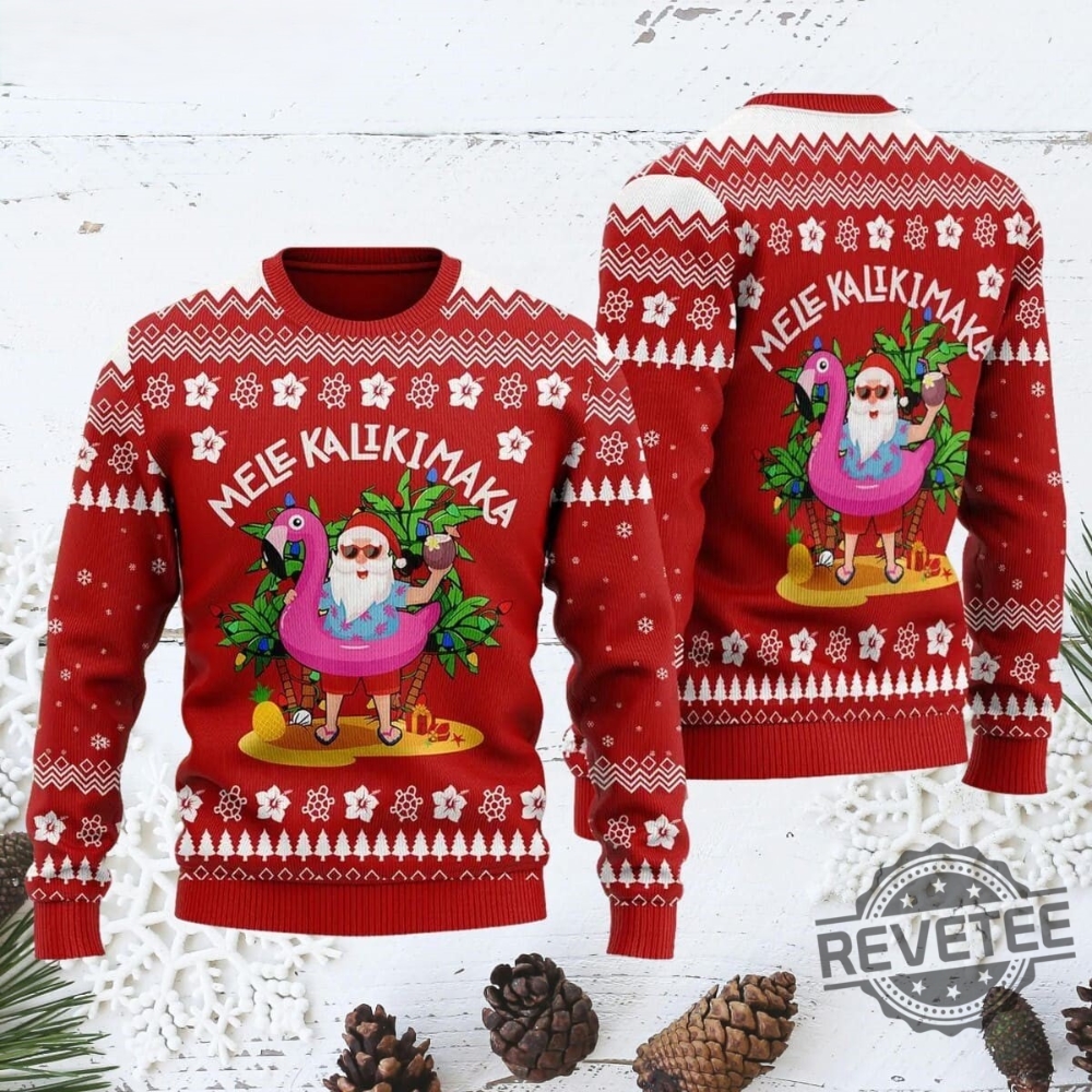 Hawaii Santa Claus Mele Kalikimaka Christmas Sweater Hawaii Santa Claus Mele Kalikimaka Sweatshirt