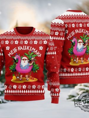 Hawaii Santa Claus Mele Kalikimaka Christmas Sweater Hawaii Santa Claus Mele Kalikimaka Sweatshirt revetee 2