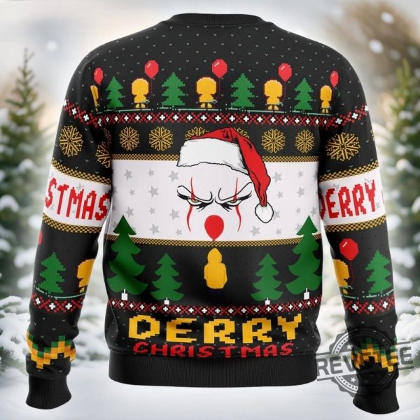 Pennywise Derry Christmas Ugly Sweater Pennywise Derry Christmas Shirt revetee 1