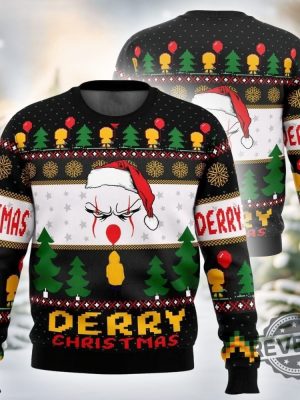 Pennywise Derry Christmas Ugly Sweater Pennywise Derry Christmas Shirt revetee 2