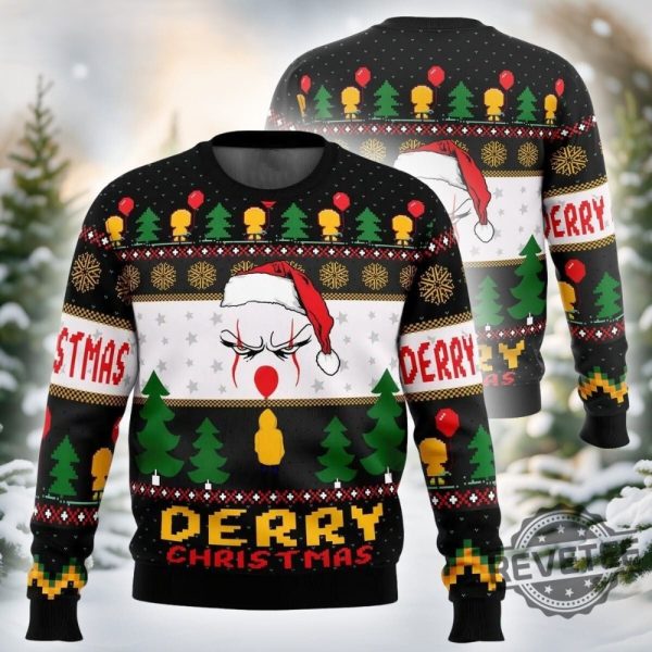 Pennywise Derry Christmas Ugly Sweater Pennywise Derry Christmas Shirt revetee 2