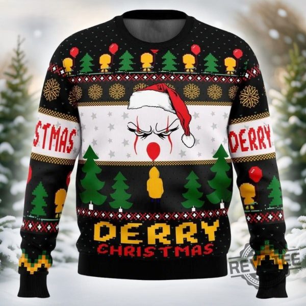 Pennywise Derry Christmas Ugly Sweater Pennywise Derry Christmas Shirt revetee 3