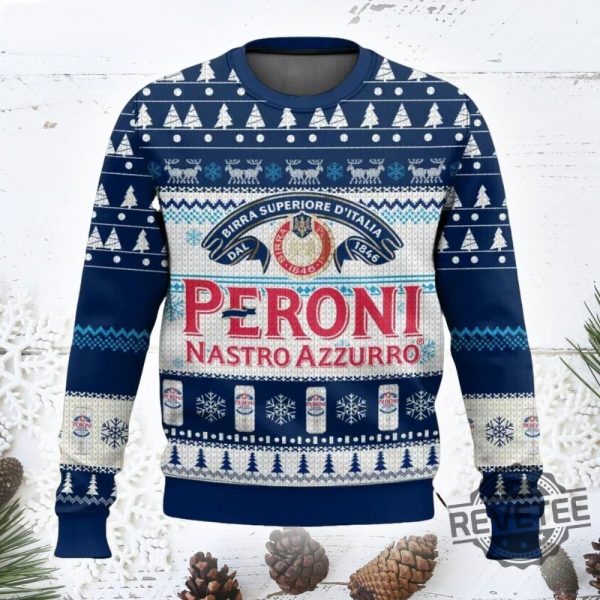 Peroni Nastro Azzurro Ugly Christmas Sweater Peroni Nastro Azzurro Ugly Sweatshirt revetee 1