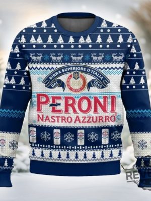 Peroni Nastro Azzurro Ugly Christmas Sweater Peroni Nastro Azzurro Ugly Sweatshirt revetee 2