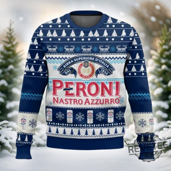 Peroni Nastro Azzurro Ugly Christmas Sweater Peroni Nastro Azzurro Ugly Sweatshirt revetee 2