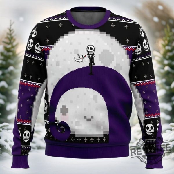 Nightmare Before Christmas Jack Moon Ugly Christmas Sweater Nightmare Before Christmas Jack Moon Sweatshirt revetee 1