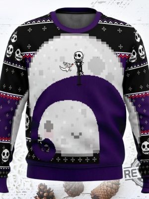 Nightmare Before Christmas Jack Moon Ugly Christmas Sweater Nightmare Before Christmas Jack Moon Sweatshirt revetee 2