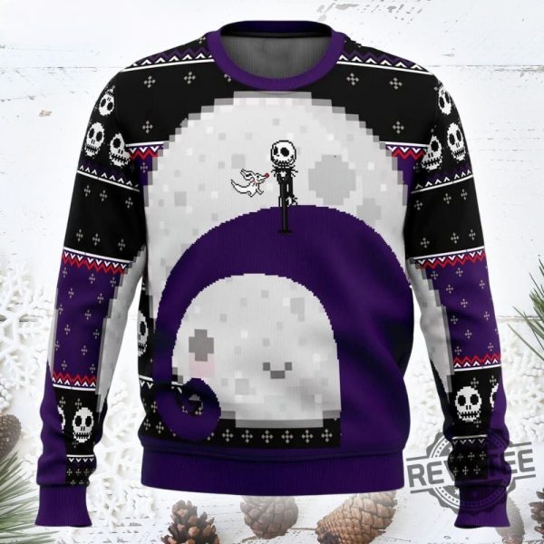 Nightmare Before Christmas Jack Moon Ugly Christmas Sweater Nightmare Before Christmas Jack Moon Sweatshirt revetee 2